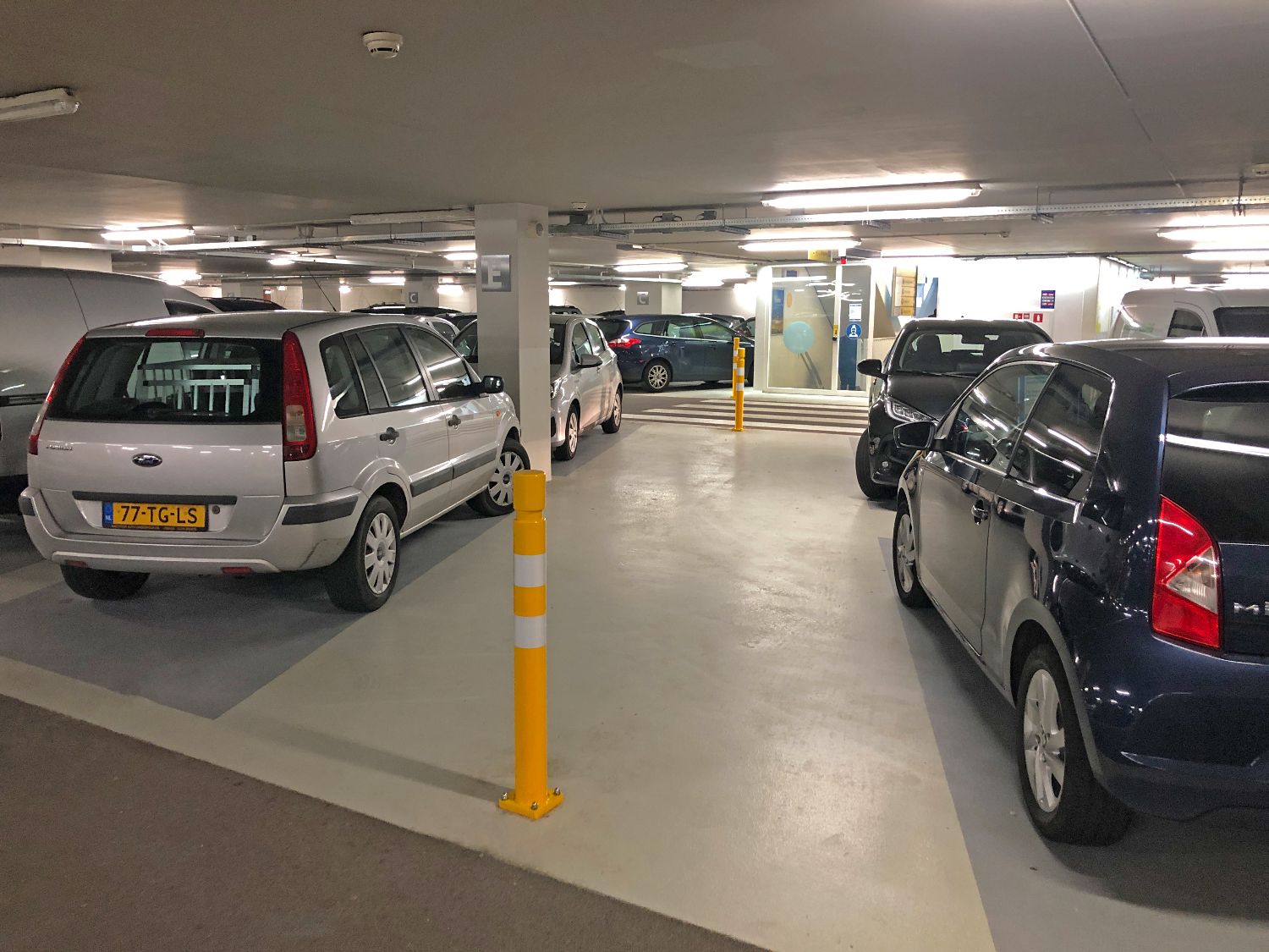 Flexibele aanrijbeveiliging in parkeergarage P2 VUmc van Amsterdam UMC.